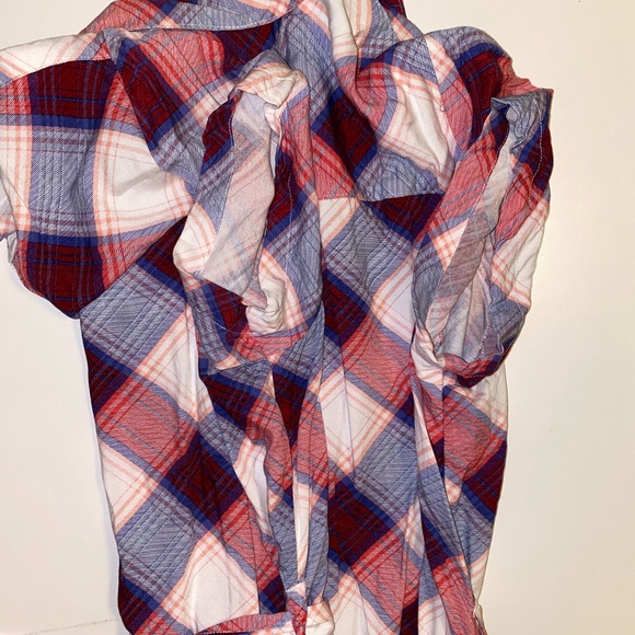 Rock&Republic Belted Button Down Midi Dress size XXL. Tartan red. - Picture 6 of 12